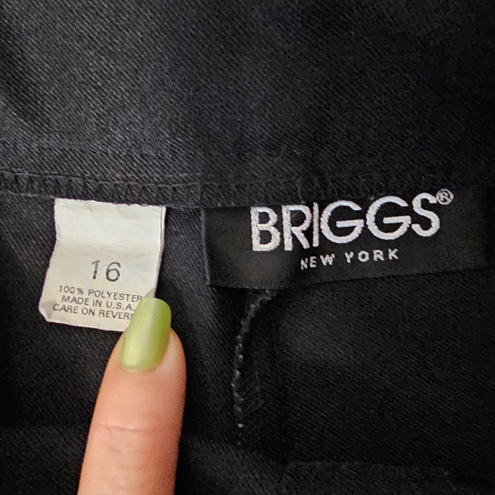 Briggs New York Black Pleated Dress Pants Womens 16 High Rise Elastic Back USA - Picture 4 of 7